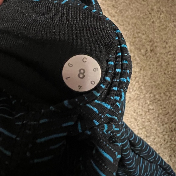 Lululemon Wunder Under High Rise Black and Teal Size 8 - Picture 3 of 8